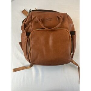 Bubblbay diaper bag Brown backpack with changing station - gender neutral EUC